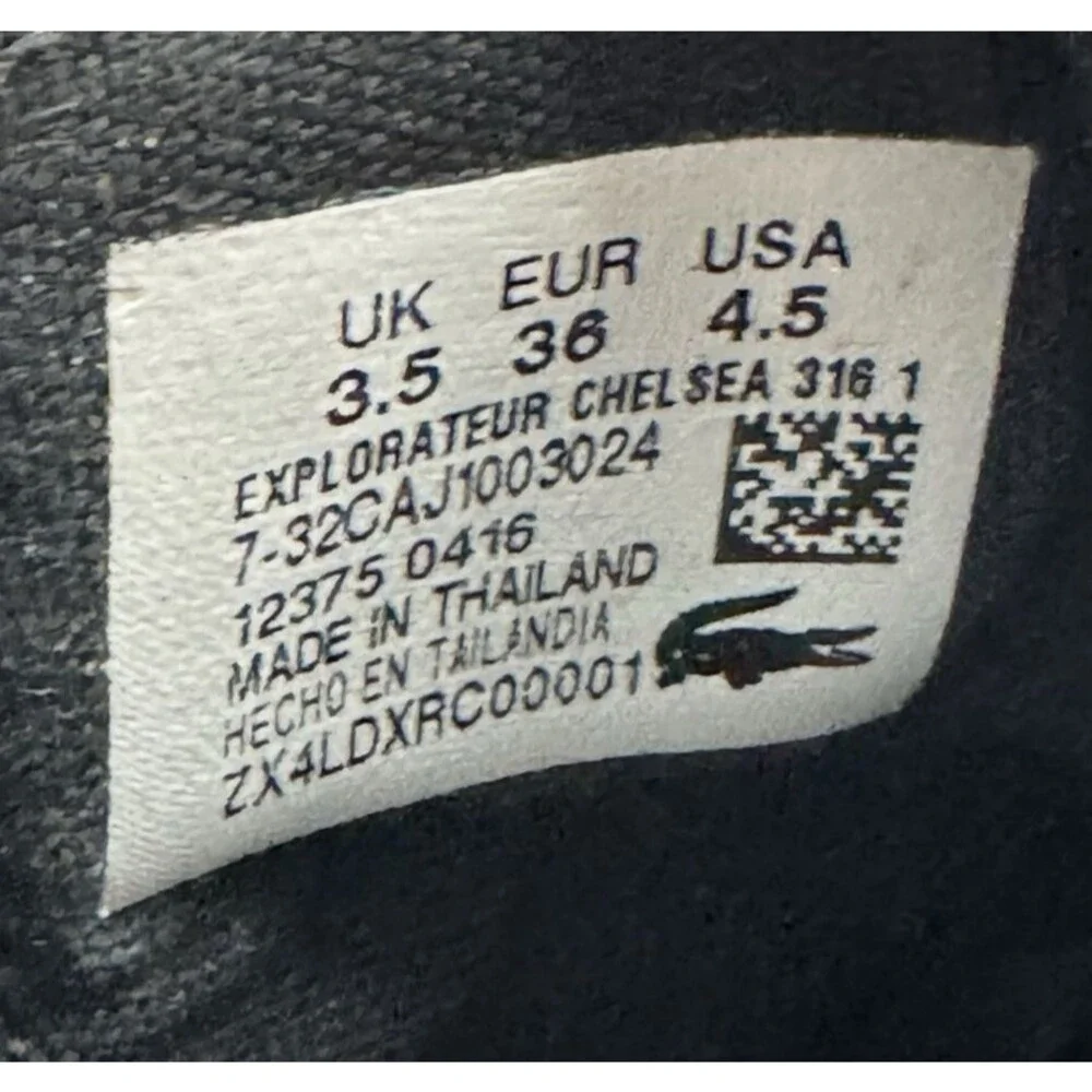 Lacoste  Explorateur Chelsea Ankle Boots Youth 4.5 or Women 6-6.5 Black Pull On